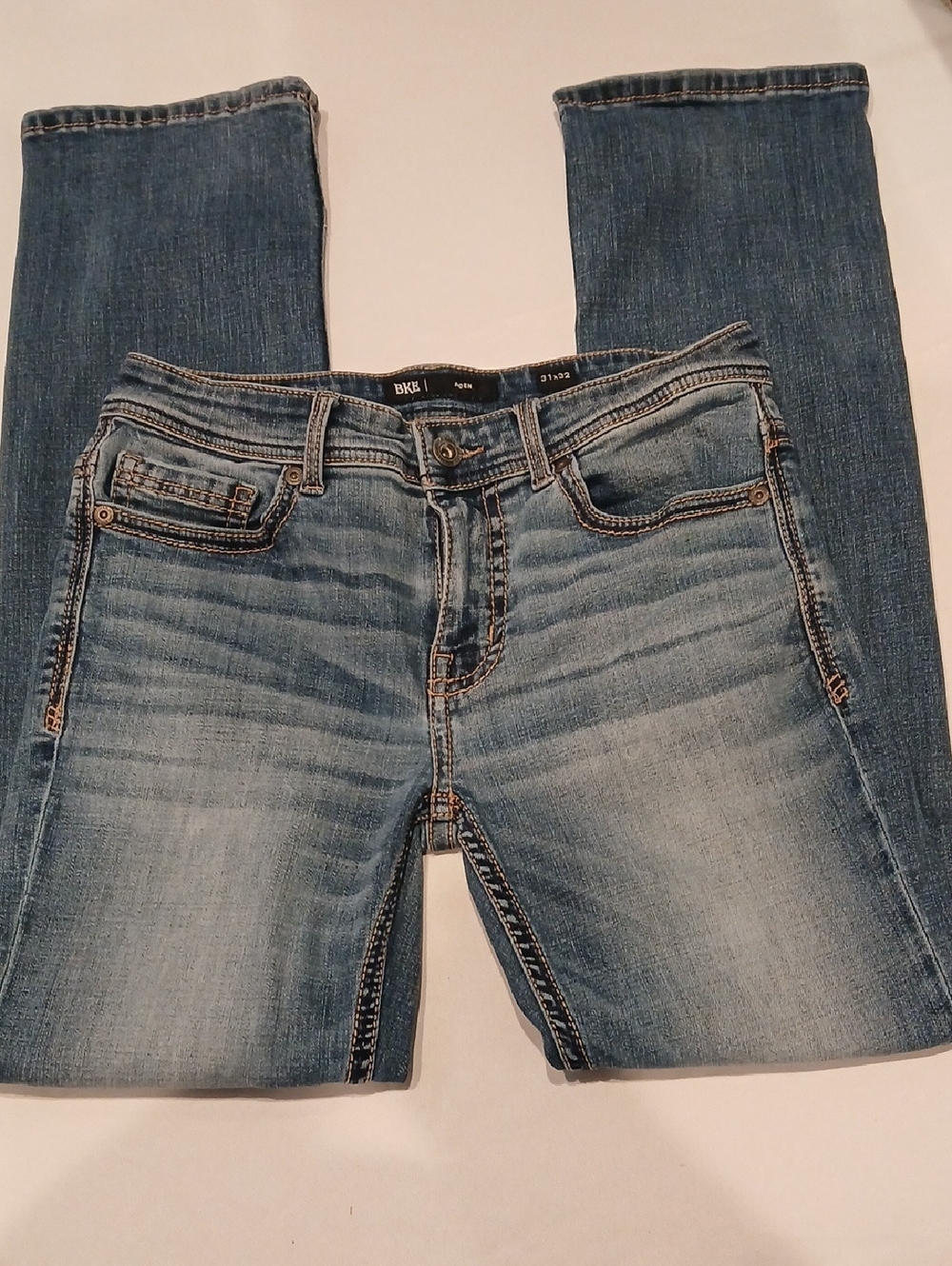 BKE Men's Light Blue Straight Leg Jeans